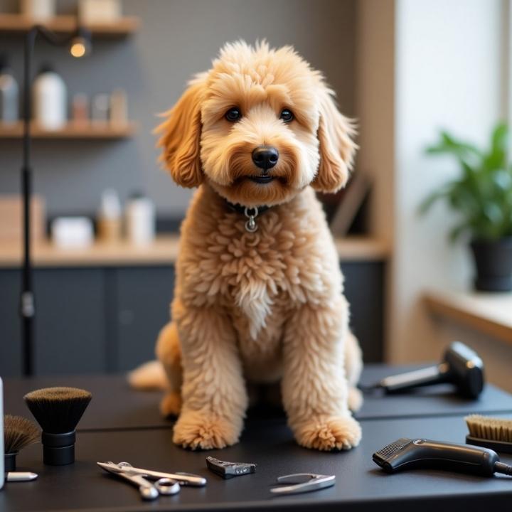 Cleaning the Goldendoodle equipment ready